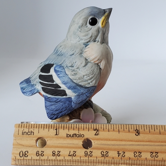 Vtg Andrea by Sadek Baby Bluebird Porcelain Bird Figurine #6350 made in Japan - Picture 8 of 8